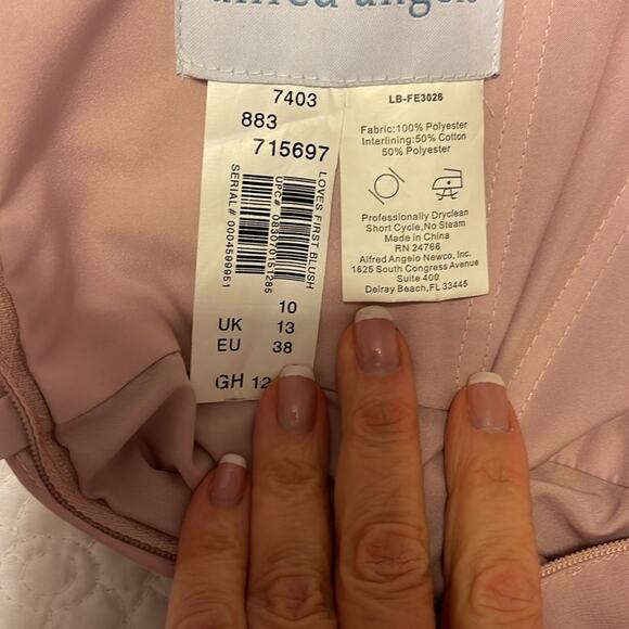 Alfred Angelo 7403 Love's First Blush Chiffon Sleeveless Dress Gown Size 10 - Picture 10 of 12